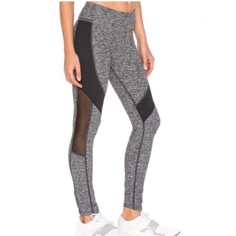 Beyond Yoga Gray Spacedye Side Mesh Panel Legging